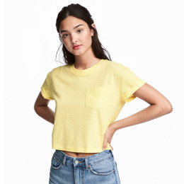 簡約純色百搭休閒短款T恤 (4色)