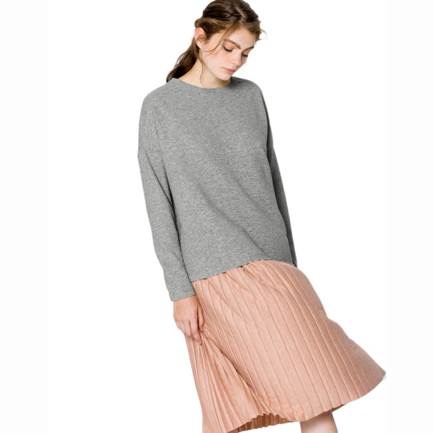 男友風 寬鬆落肩休閒長袖上衣 (2色)