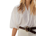 OL氣質側邊短開叉不對稱寬鬆白襯衫_1