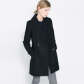 基本款毛呢中長版風衣外套 (4色)