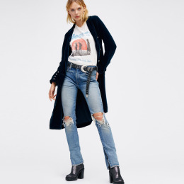 姊的時代穿搭 | 西裝領雙排扣天鵝絨防塵風衣外套