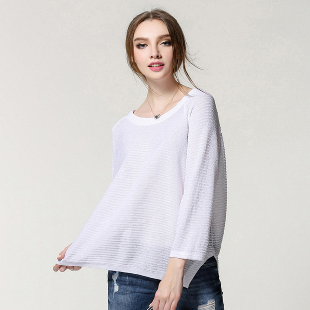 時尚不規則下擺 修身顯瘦針織衫 (5色)