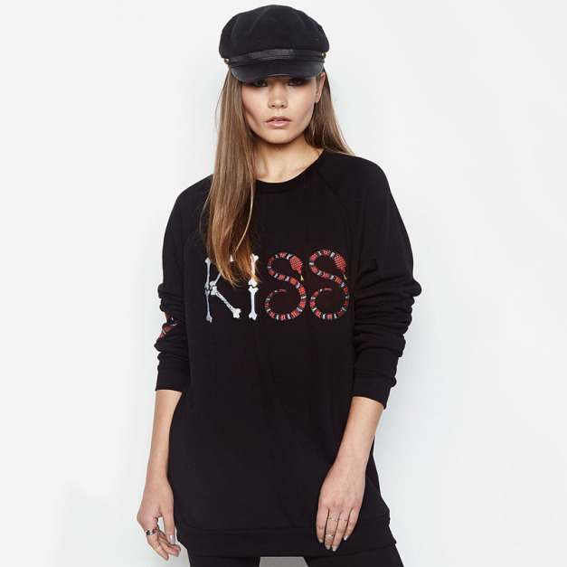 英倫龐克風 字母印花長版衛衣