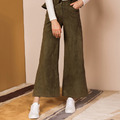 復古休閒風 側開衩長褲喇叭褲 (2色)_2