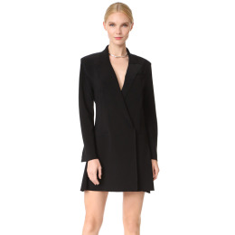 毛邊設計 休閒西服式外套風宴會連身洋裝