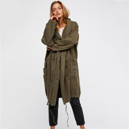 雅痞復古風 長版風衣寬鬆版外套