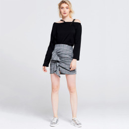 性感一字領 露肩吊帶款時尚百搭T恤 (2色)