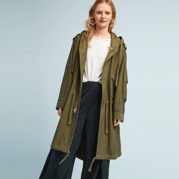 軍裝風 連帽式風衣夾克