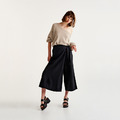 經典素面 側面打結不對稱寬褲_2