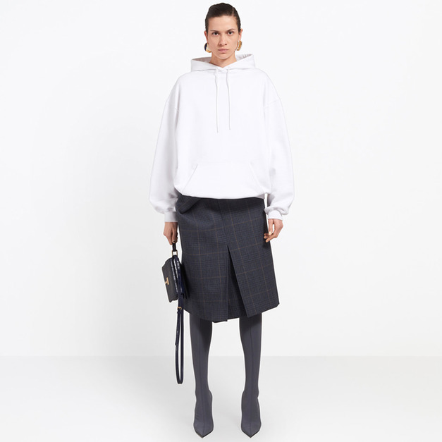 字母大廓形 中長版連帽運動衫經典衛衣