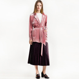 氣質唯美風 天鵝絨西裝式外套