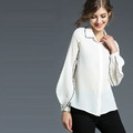 時尚線條風 優雅氣質風小燈籠袖百搭襯衫 (2色)_2