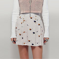 甜美花花印花時尚百搭褶皺A字短裙