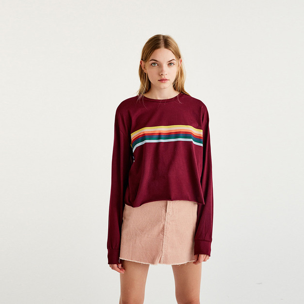 清新彩虹 百搭寬鬆長袖T恤 (3色)