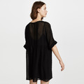 微透卷袖 寬鬆式飄逸罩衫洋裝_1