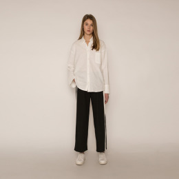 條紋修長感 寬鬆時尚寬褲