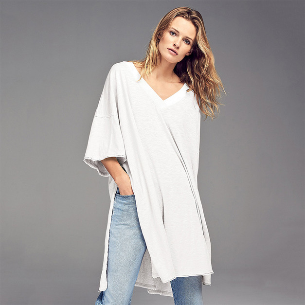 歐美時尚 性感簡約寬鬆韓版舒適T恤 (2色)