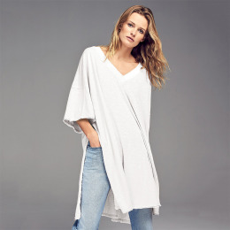 歐美時尚 性感簡約寬鬆韓版舒適T恤 (2色)