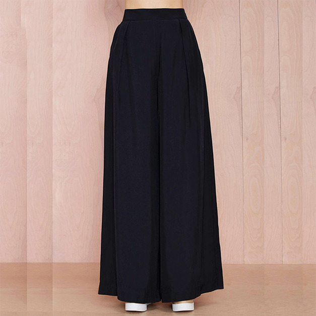 【大尺碼】帥氣休閒 高腰寬鬆顯瘦寬褲長褲