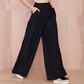 【大尺碼】帥氣休閒 高腰寬鬆顯瘦寬褲長褲_1