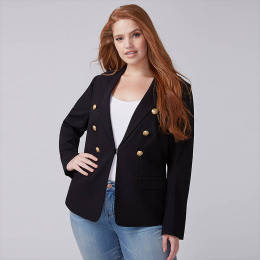 【大尺碼】英倫風 復古雙排釦OL西裝外套