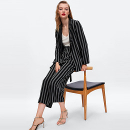 歐式慵懶 翻領拼接街頭風西式和服套裝