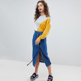 撞色拼接 簡約百搭圓領套頭衛衣