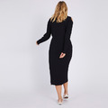 【大尺碼】小心機 露肩修身顯瘦針織連身洋裝_1