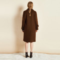 繫帶風 不對稱後開叉中長款大衣_2