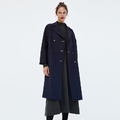 翻領雙排釦 中長版俐落感大衣