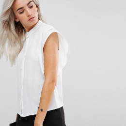 通勤OL 層次感荷葉邊袖口氣質上衣