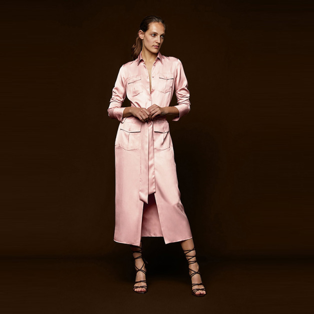 時尚慵懶風 長版襯衫式連身洋裝