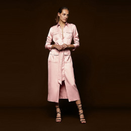 時尚慵懶風 長版襯衫式連身洋裝