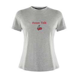 刺繡櫻桃字母氣質短袖上衣