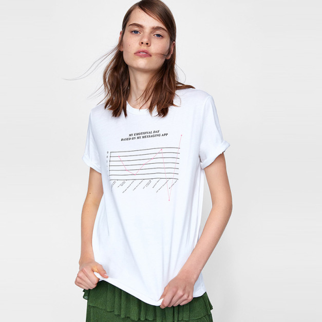 簡約微寬鬆 休閒風印花短袖上衣T恤