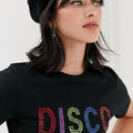 彩色燙珠DISCO設計短袖T恤_2