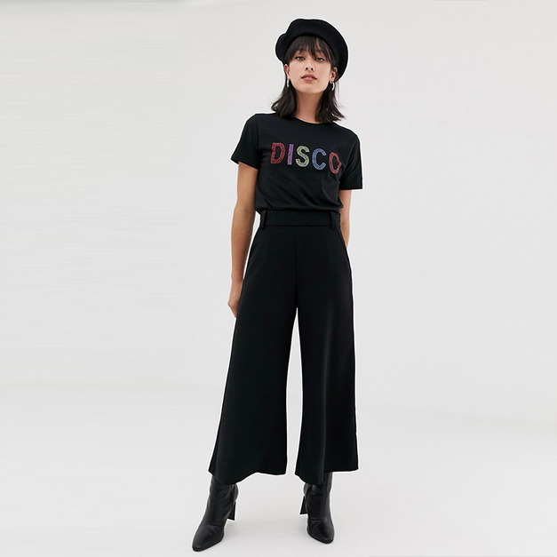 彩色燙珠DISCO設計短袖T恤