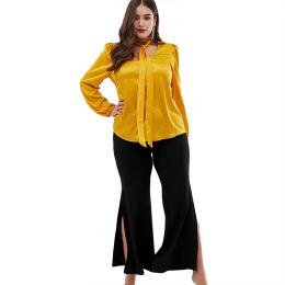 【大尺碼】飄逸性感 街頭風大開叉長褲