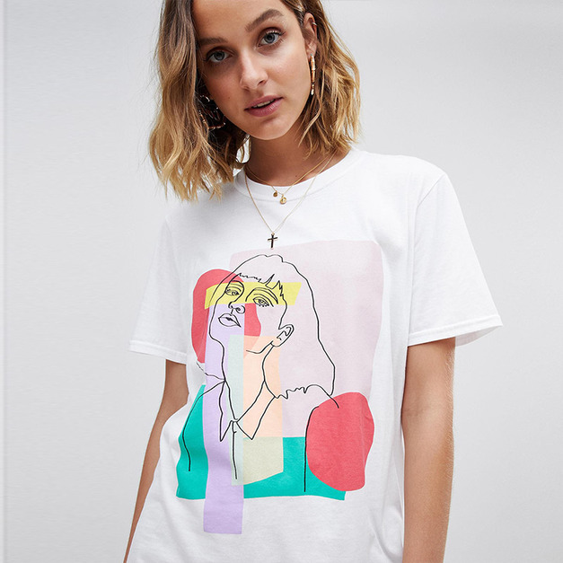 復古簡約 繽紛多彩印花上衣