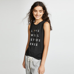 簡約風 個性字母印花無袖背心上衣