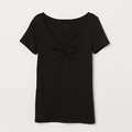 深V領打摺接縫百搭短袖上衣_2