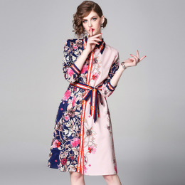 定位印花 涼感幾何風顯瘦襯式洋裝