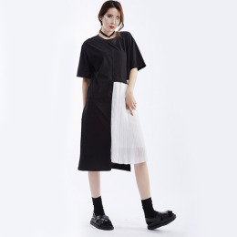 側壓摺風 經典黑白撞色百搭洋裝