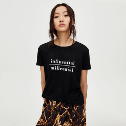 簡約百搭字母印花T恤