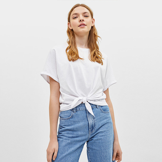 正面綁帶 微寬鬆休閒T-Shirt
