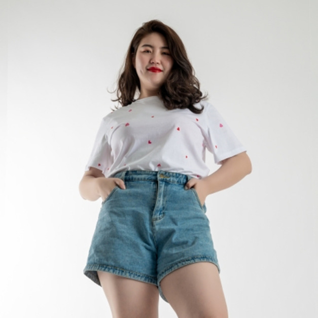 【大尺碼】可愛小愛心 純棉舒適短袖T-Shirt