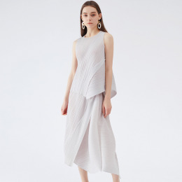 拼接款不規則套裝女裝夏季簡約大碼上身半裙兩件套