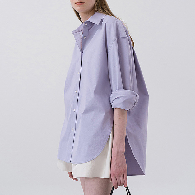 小眾簡約襯衫女上身設計感開叉棉花糖女孩寬鬆襯衫