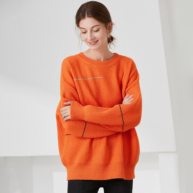 毛衣女外穿羊駝絨慵懶風毛衫厚針織衫南油設計感上衣