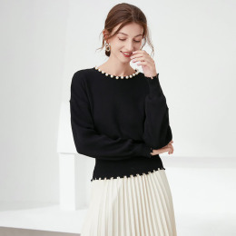 羊毛混紡針織衫女毛衫修身款毛衣